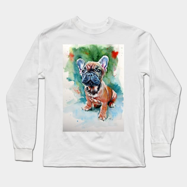 French bulldog puppy Long Sleeve T-Shirt by kovacsannabrigi
